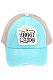 Be Happy Ponytail Hat
