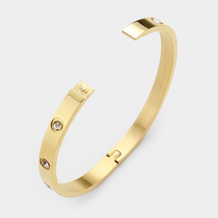 Buy online Rose Gold Plated White Ad Studded Designer Bangle Bracelet from  fashion jewellery for Women by Saraf Rs Jewellery for ₹499 at 84% off |  2024 Limeroad.com