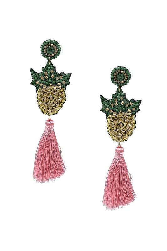 Pineapple Fringe Earrings