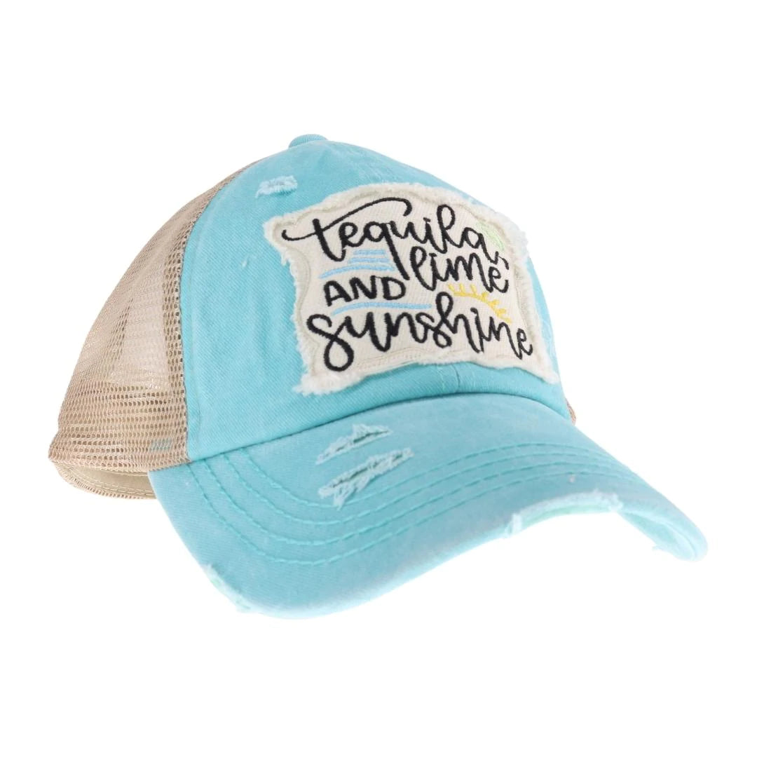 Tequila, Lime, and Sunshine Ponytail Hat