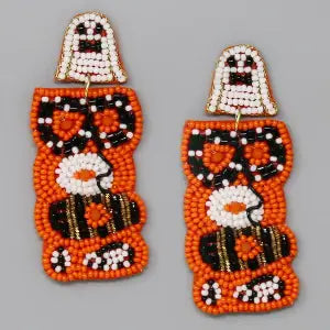 Halloween Boo Ghost Drop Earrings