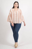 Emilia Flared Sleeve Top -Extended Size