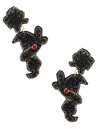 Spooky Spider Witch Hat Broom Earrings