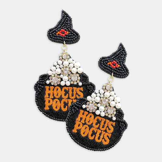 Hocus Pocus Cauldron Dangle Earrings