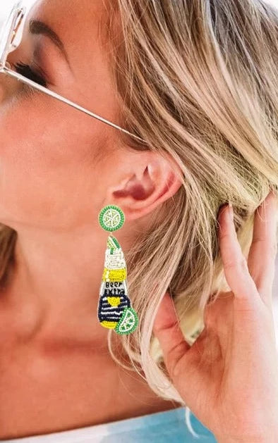 Salt the Rim Beer Bottle Earrings