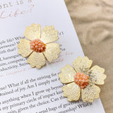 Dahlia Peach Earrings - Treasure Jewels