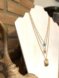 Horn Turquoise 3 Layers Necklace