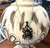Black Paved Spider Necklace