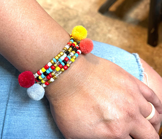 Pom Pom Wrap Bracelet/Choker