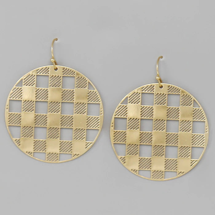 Sonia Check Disc Filigree Earrings