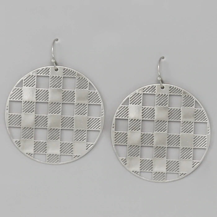 Sonia Check Disc Filigree Earrings