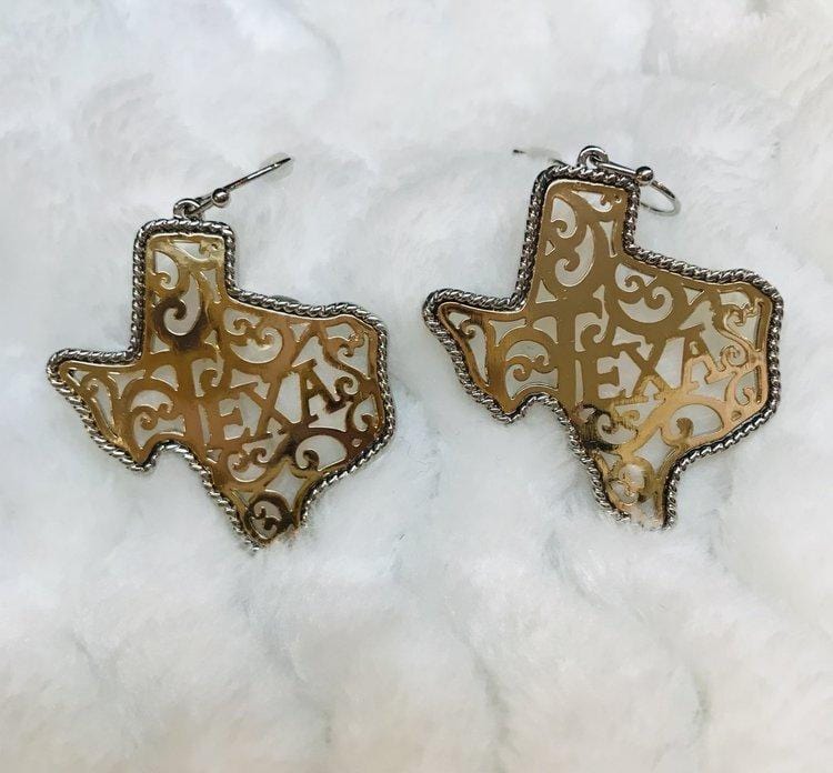 Multi Metal Texas Shaped Earrings