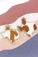 Aurora Cow Print Genuine Leather Earrings