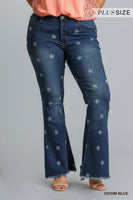 Star Power Star Print Flare Jeans - Extended Size Only